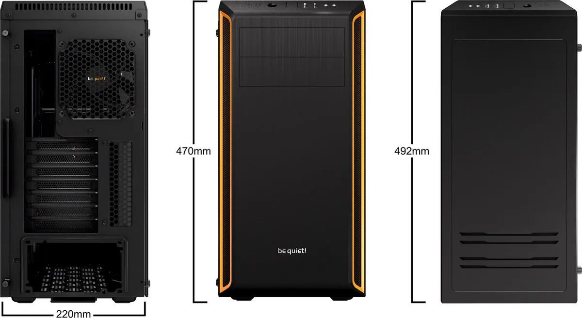 be quiet! Pure Base 600 Window PC Behuizing - Oranje