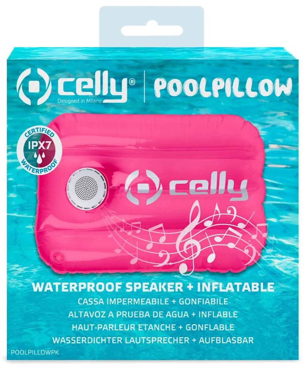 Celly PoolPillow Zwembadkussen met Speaker 3W - Roze