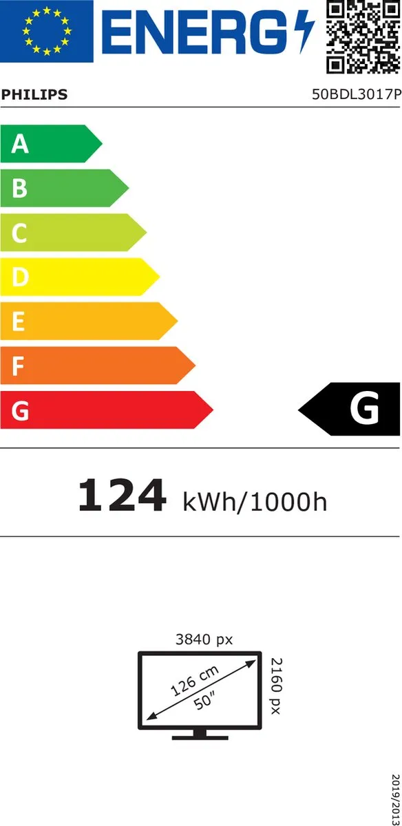 Philips 50BDL3017P/00 Digitale Signage 4K Beeldkrant 127cm - Zwart
