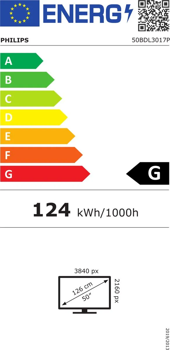 Philips 50BDL3017P/00 Digitale Signage 4K Beeldkrant 127cm - Zwart