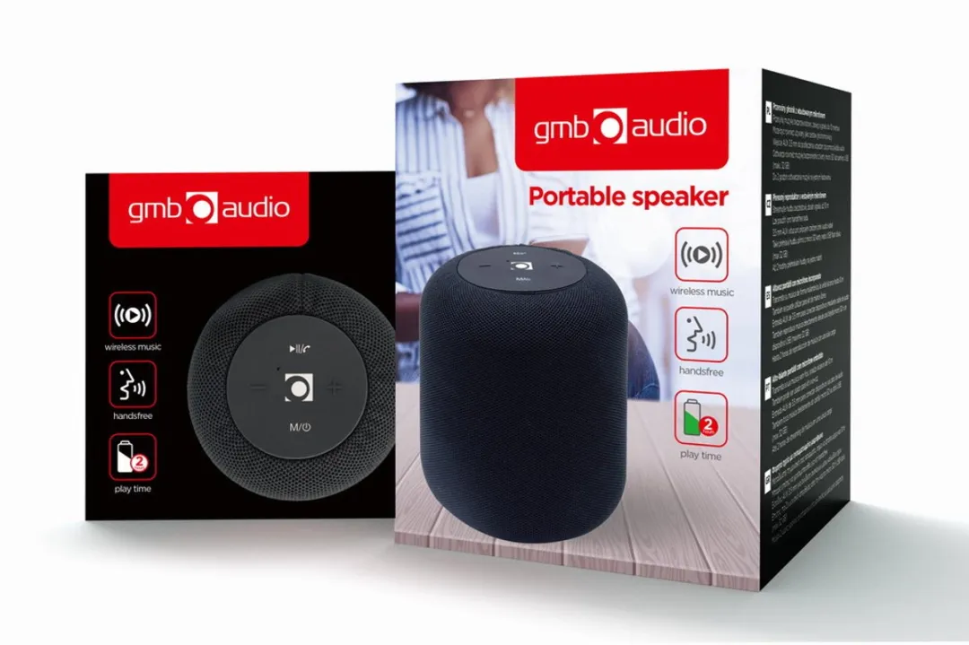Gembird SPK-BT-15-BK Draagbare Bluetooth Speaker - Zwart