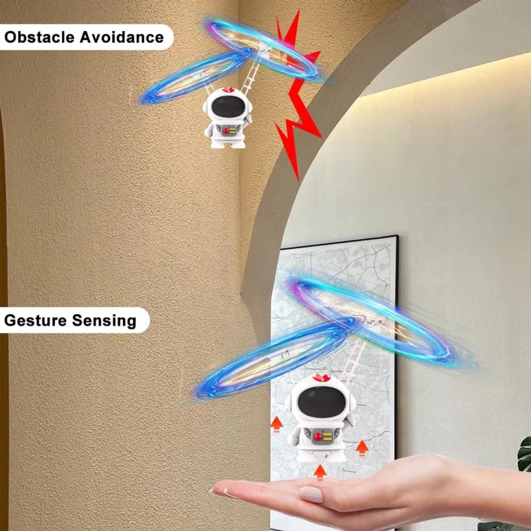 ECTEATOY Zwevende Astronaut Drone LED Minivlieger - Wit