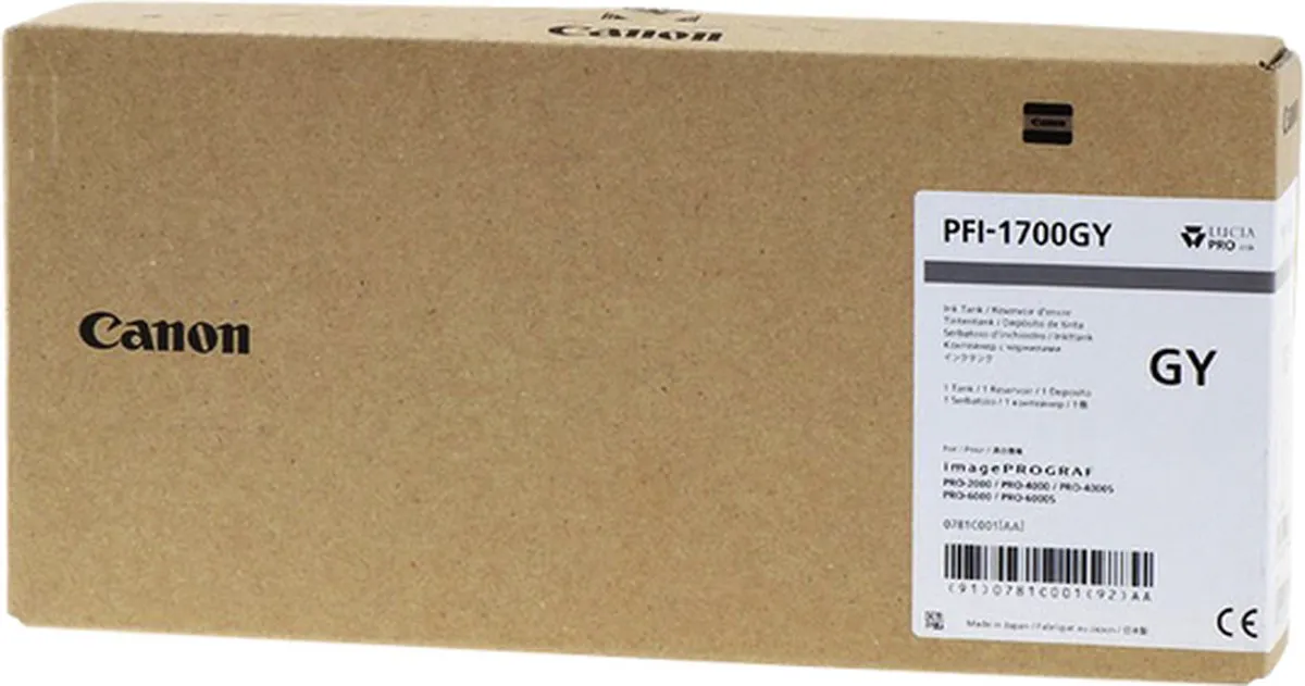 Canon PFI-1700GY Grijze Inktcartridge 700ml