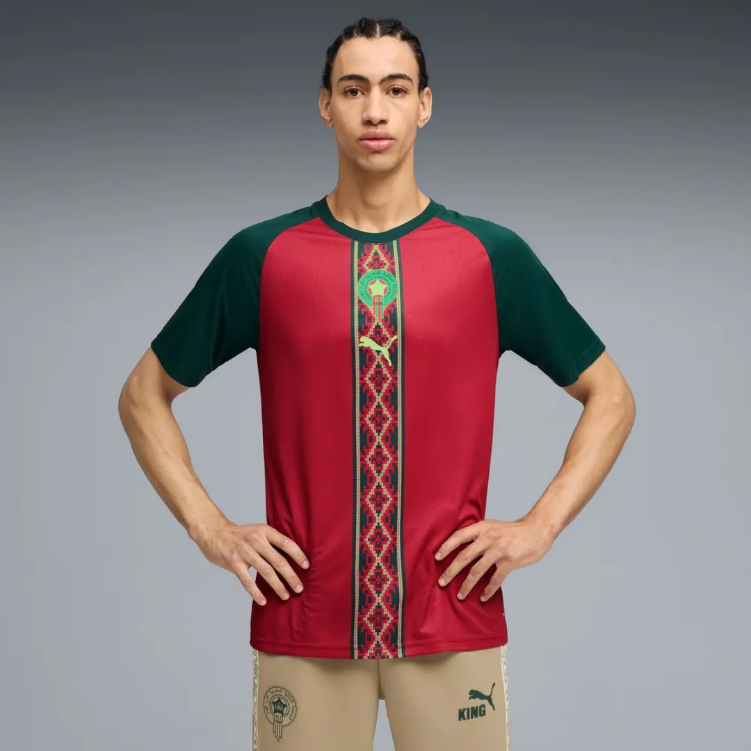 PUMA Marokko Pre Match Shirt 2026-2028 - XXL - Dark Crimson/Myrtle