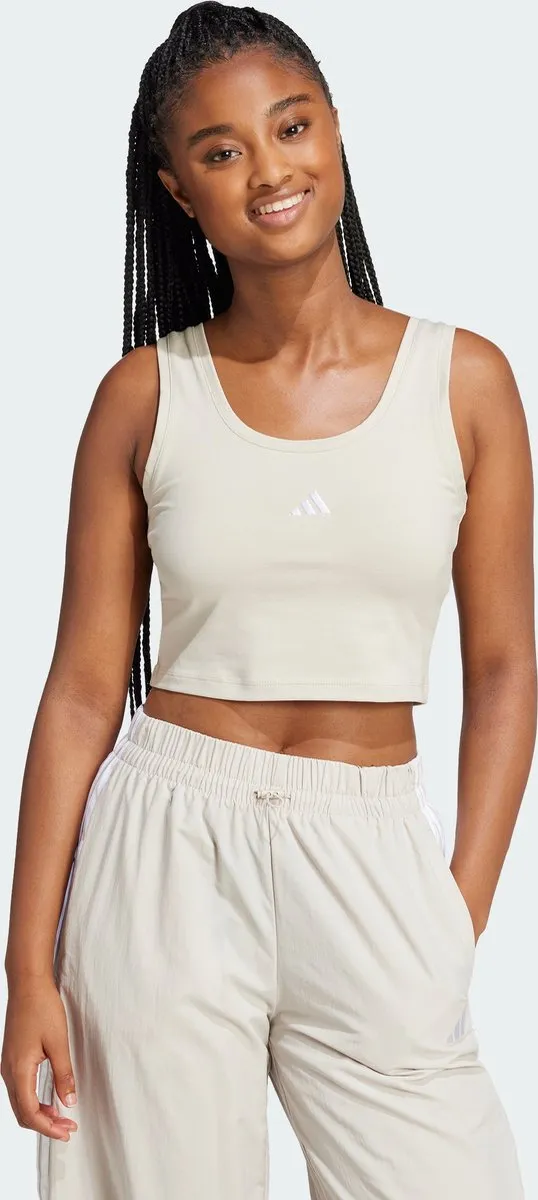 adidas Essentials Small Logo Tanktop Dames - XL - Beige