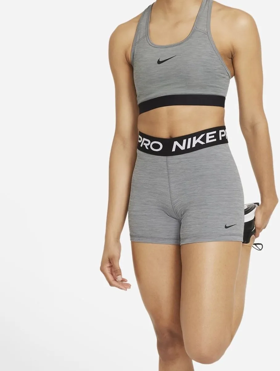 Nike Pro Short Sportbroek Vrouwen XS - Grijs/Zwart/Wit