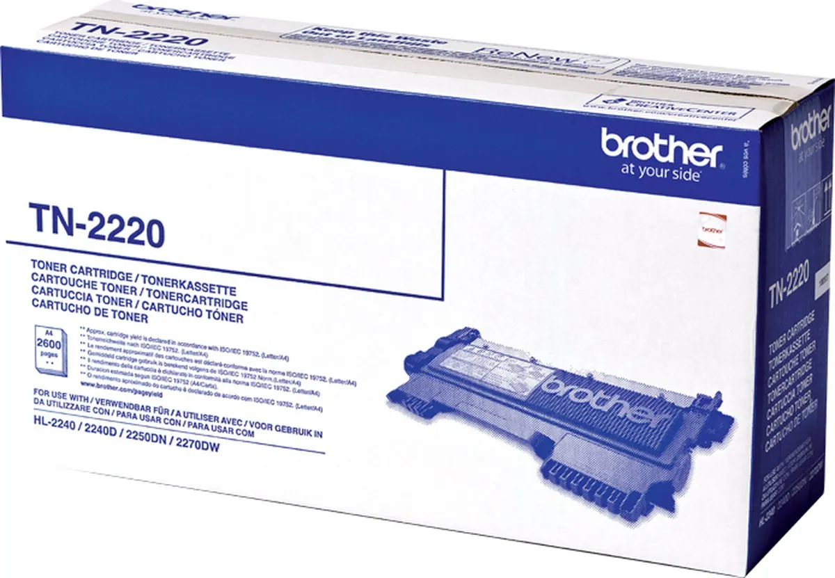 Brother TN-2220 Tonercartridge - 2600 pagina's - Zwart