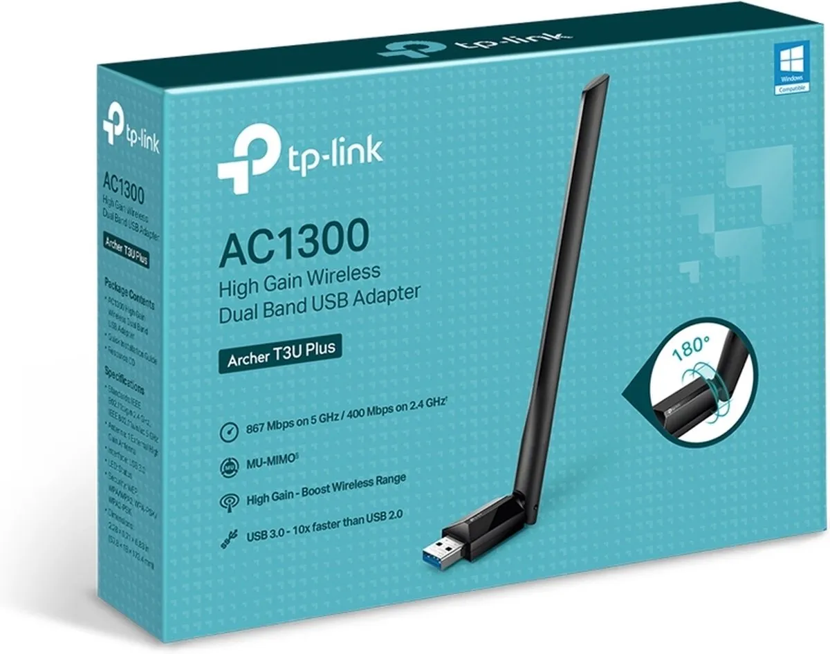 TP-Link Archer T3U Plus WiFi Adapter - Zwart