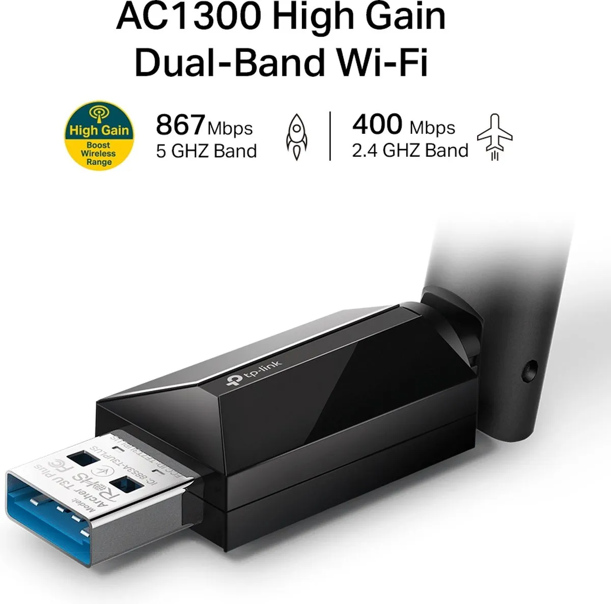 TP-Link Archer T3U Plus WiFi Adapter - Zwart