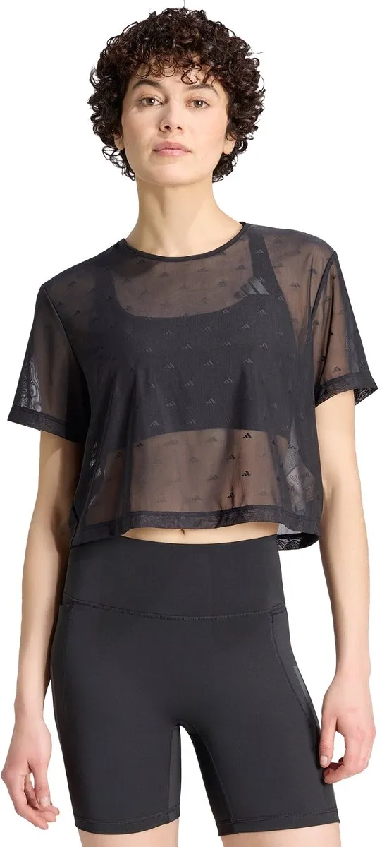 Adidas Performance Primelift Essentials Boxy Mesh T-shirt KH1152 - Zwart