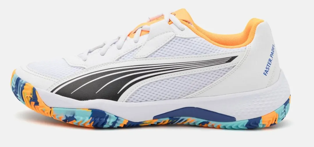 PUMA Nova Court Padelschoenen 43 - Wit/Zwart/Vivid Blue