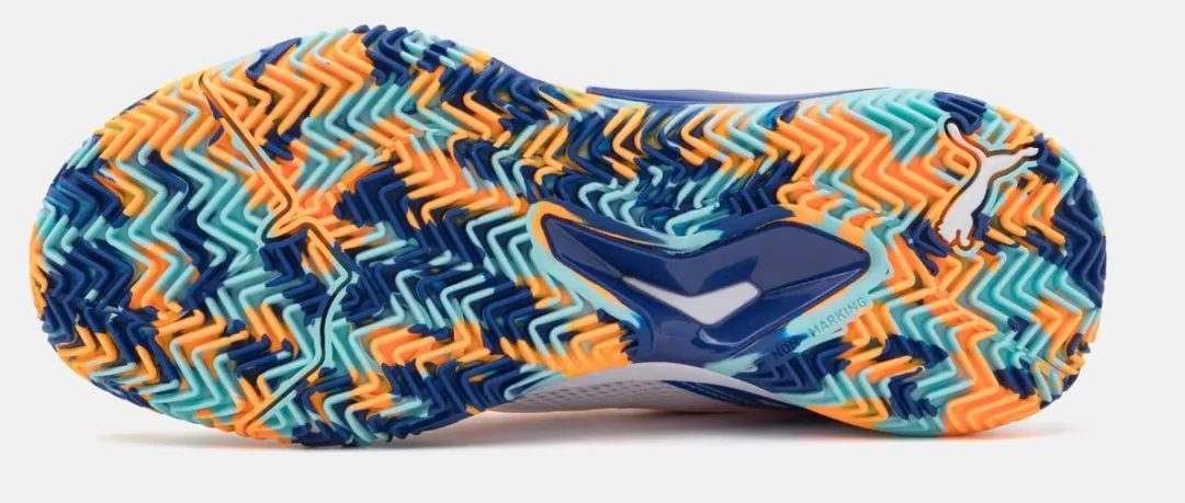 PUMA Nova Court Padelschoenen 43 - Wit/Zwart/Vivid Blue