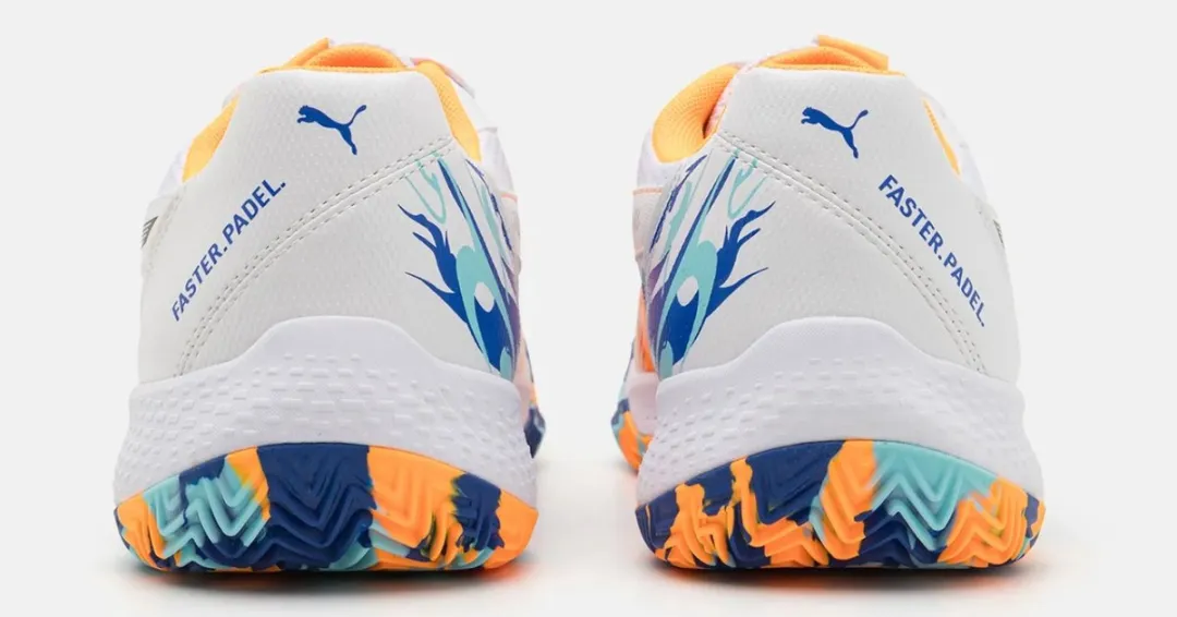 PUMA Nova Court Padelschoenen 43 - Wit/Zwart/Vivid Blue