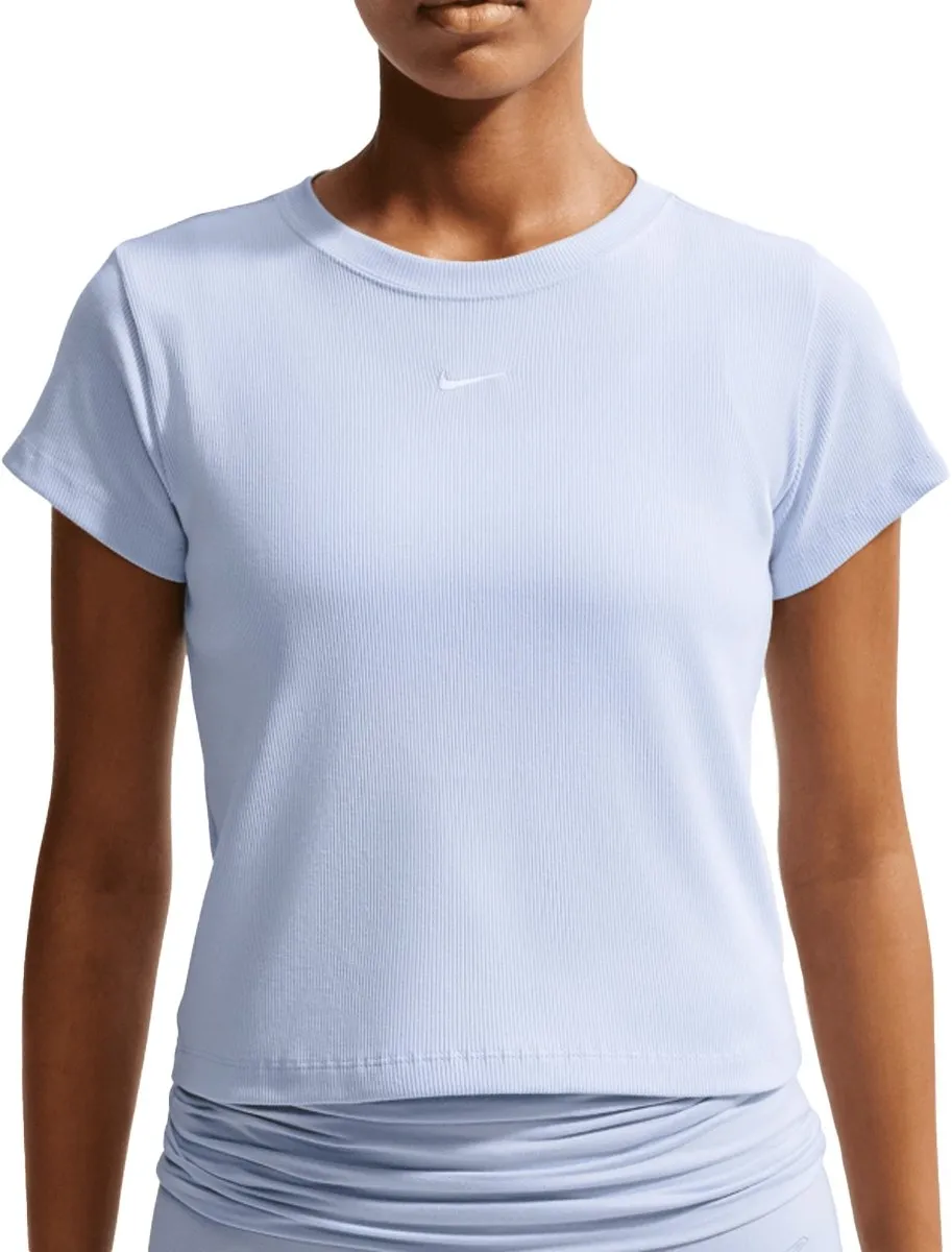 Nike Rib Tight Sportshirt Dames - Blauw M