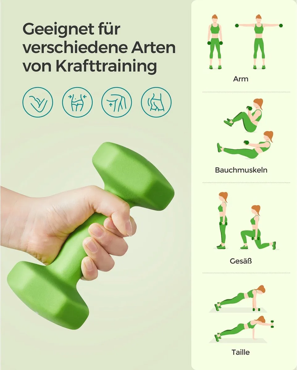 Songmics Dumbbellset 1,5 kg - Groen
