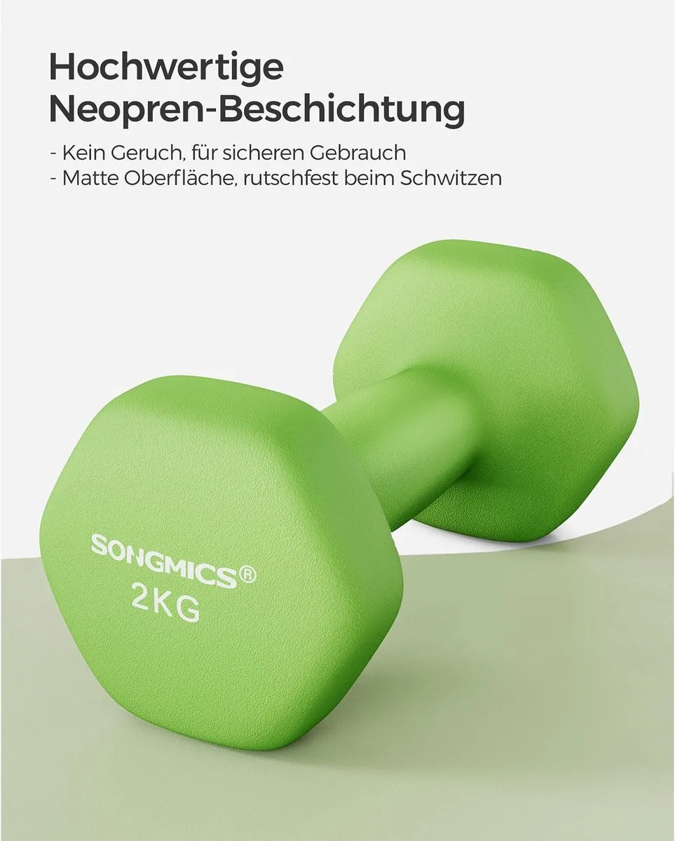 Songmics Dumbbellset 1,5 kg - Groen