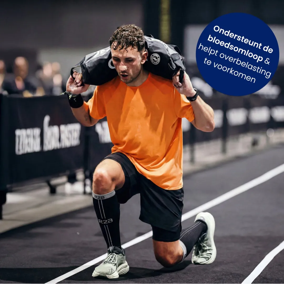 R2B Compressiekousen Sport - Maat M - Zwart/Grijs - afbeelding 6 van 6