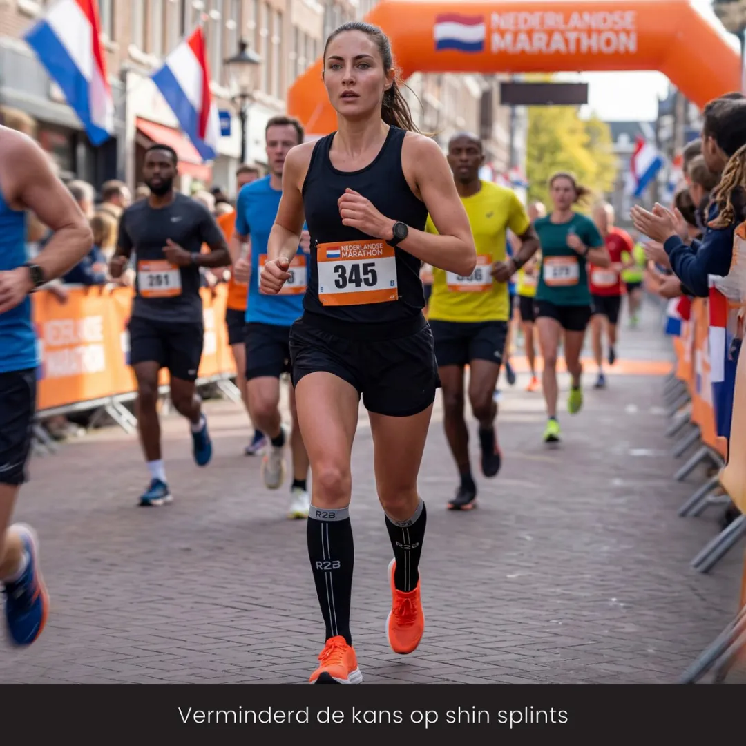 R2B Compressiekousen Sport - Maat M - Zwart/Grijs