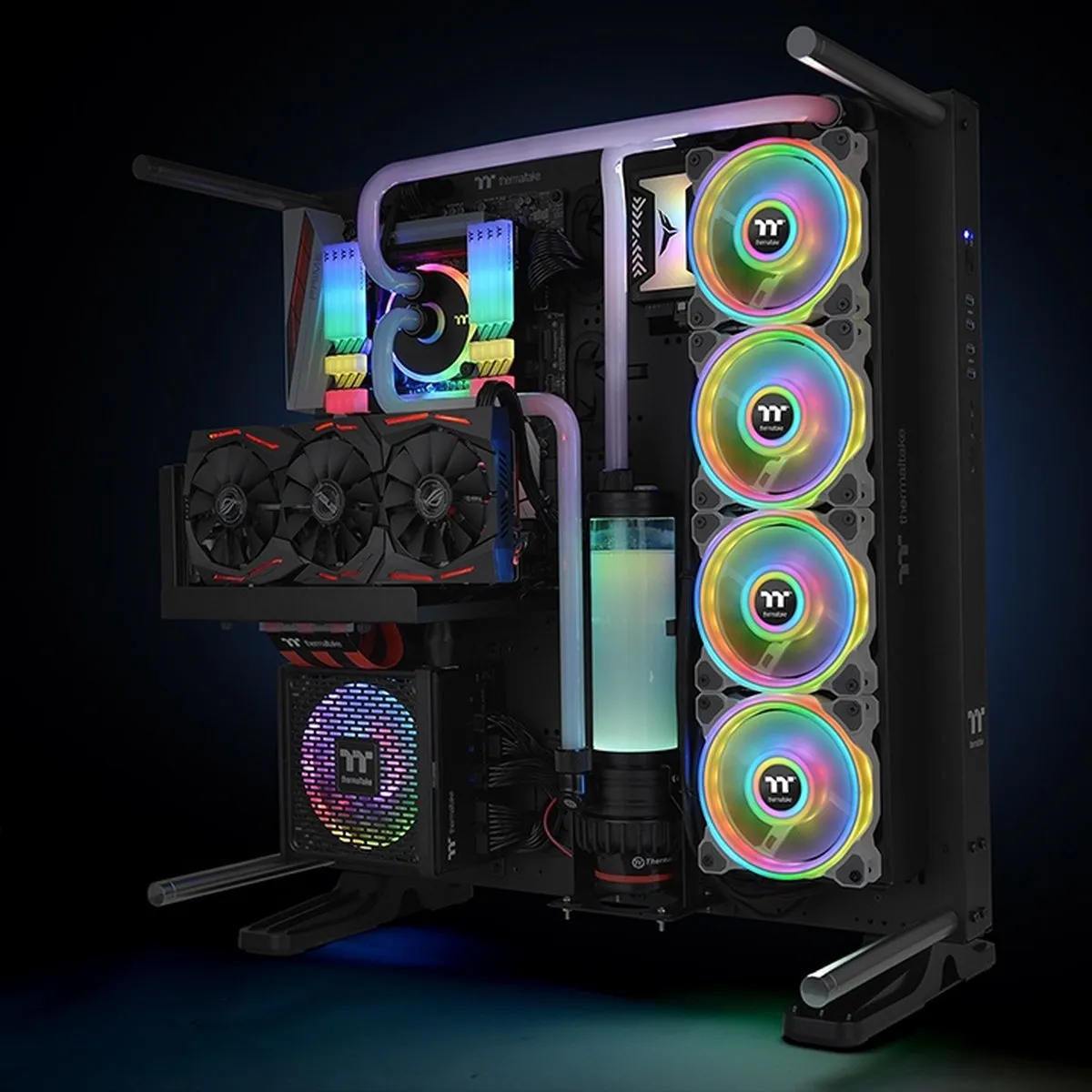 Thermaltake Riing Quad 12 RGB CL-F100-PL12SW-A - 3 Ventilatoren 12cm Wit