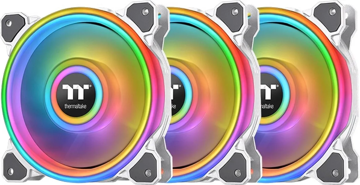 Thermaltake Riing Quad 12 RGB CL-F100-PL12SW-A - 3 Ventilatoren 12cm Wit - afbeelding 6 van 6