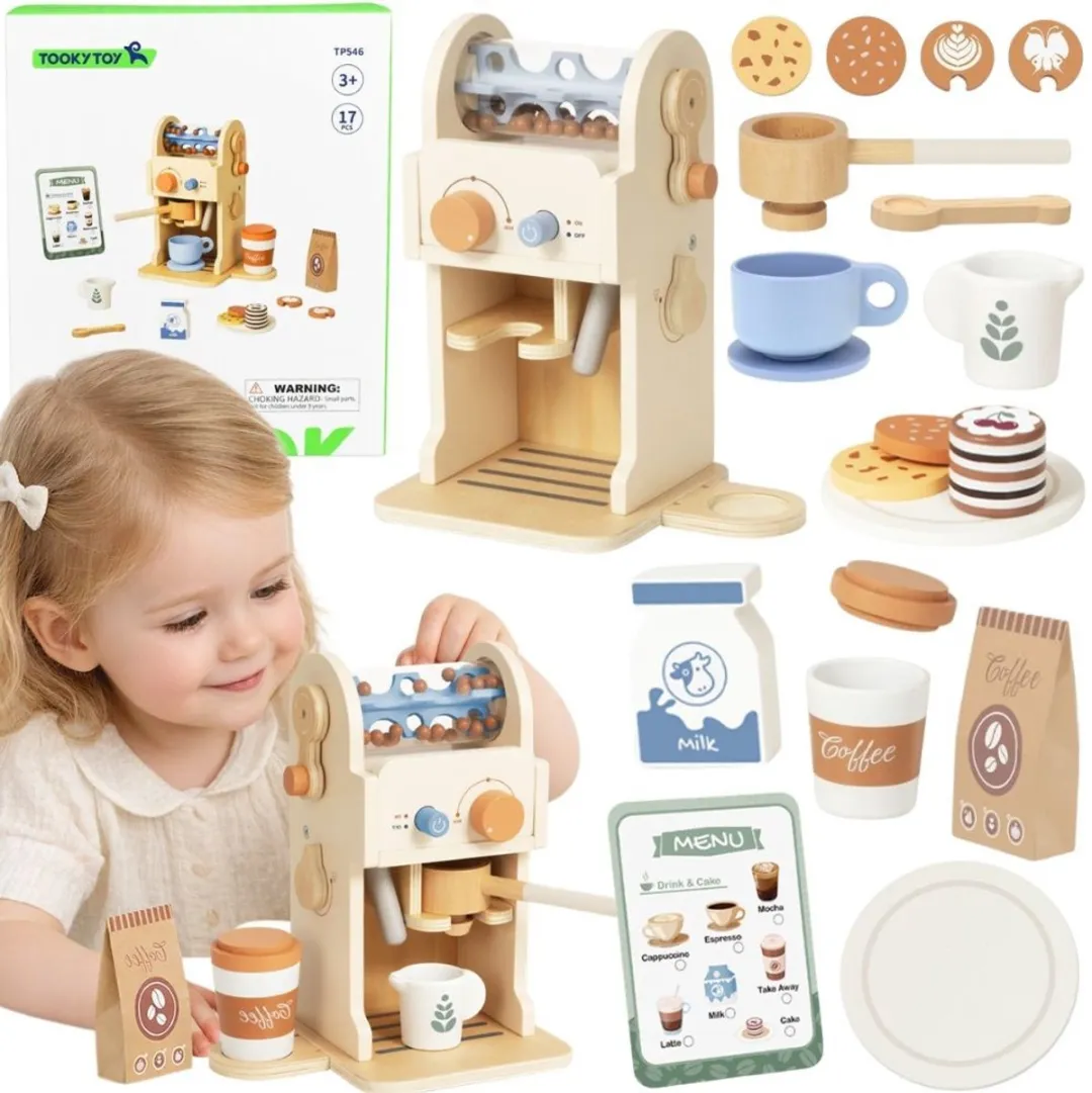 Tooky Toy Wooden Koffieset Barista - Meerkleurig