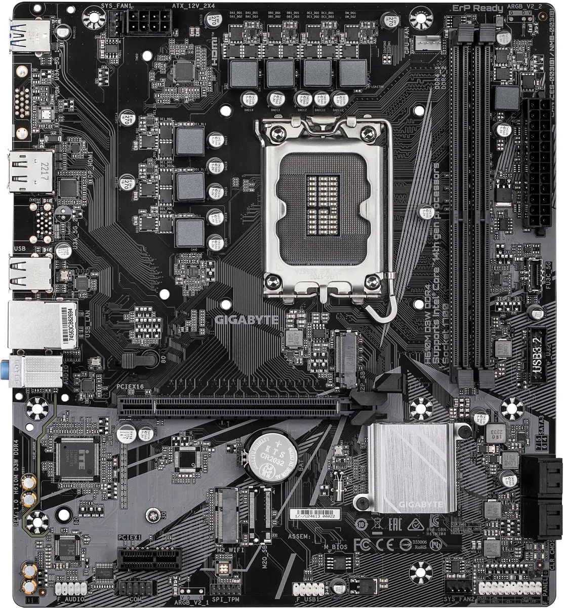 Gigabyte H610M D3W DDR4 Moederbord - Micro ATX