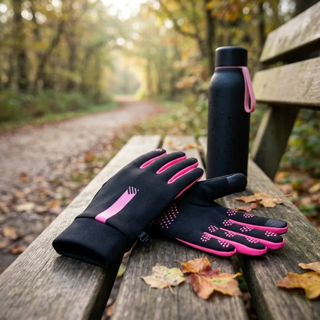 NUVEX Hardloop Handschoenen - Touchscreen - Zwart/Rood