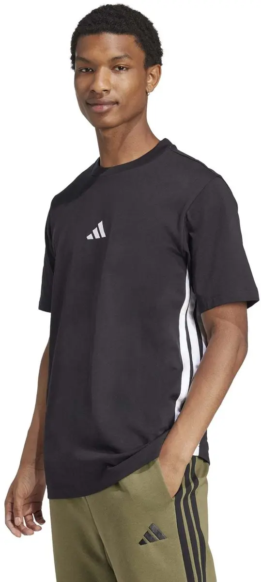 adidas Essentials 3-Stripes Shirt Heren - Maat L - Blauw/Wit
