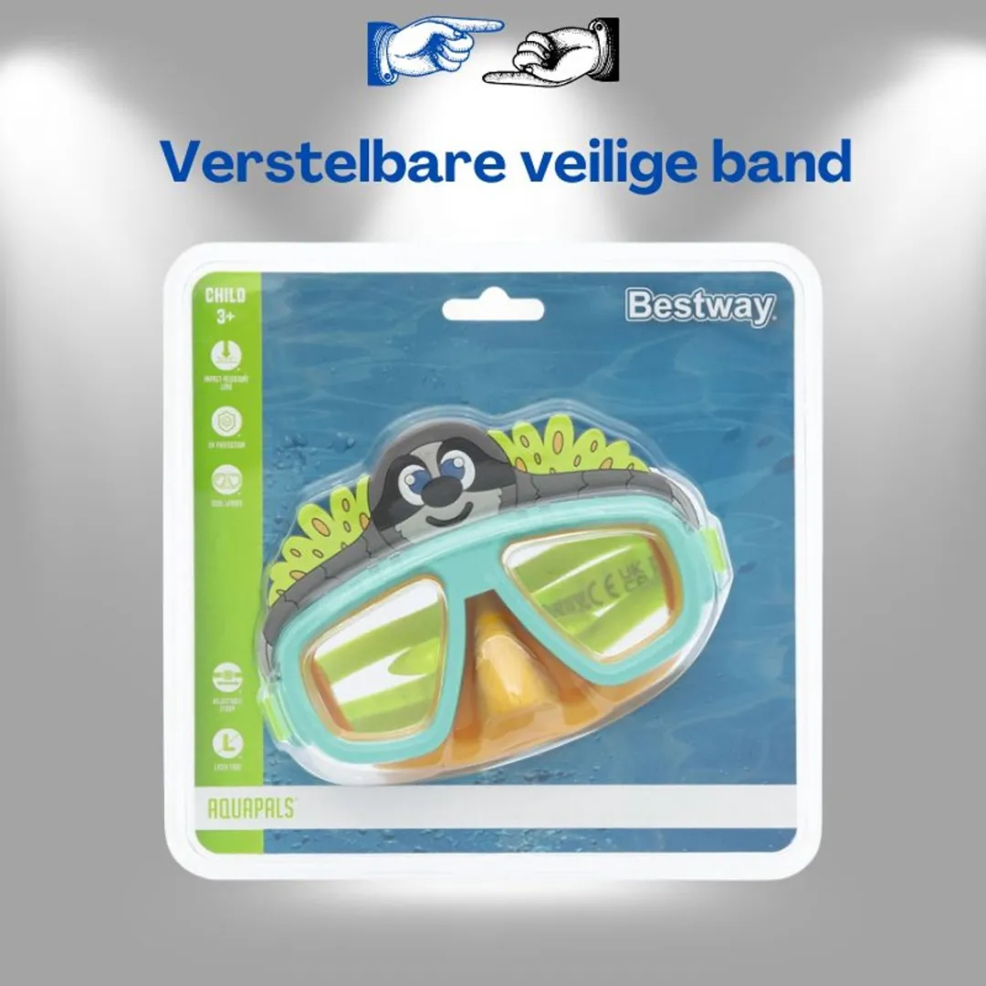 Bestway Zwemmasker 22064 Leniwiec - Lichtblauw/Oranje - afbeelding 2 van 6