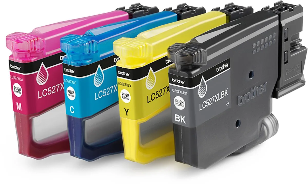 Brother LC527XLVAL Inktcartridges - 4 Stuks (XL) - Zwart/Cyaan/Magenta/Geel