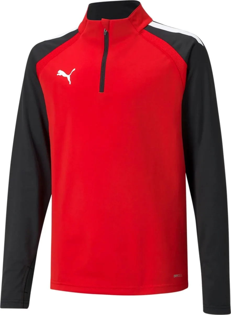 PUMA TeamLIGA 1/4 Zip Sporttrui 116 - Zwart/Rood