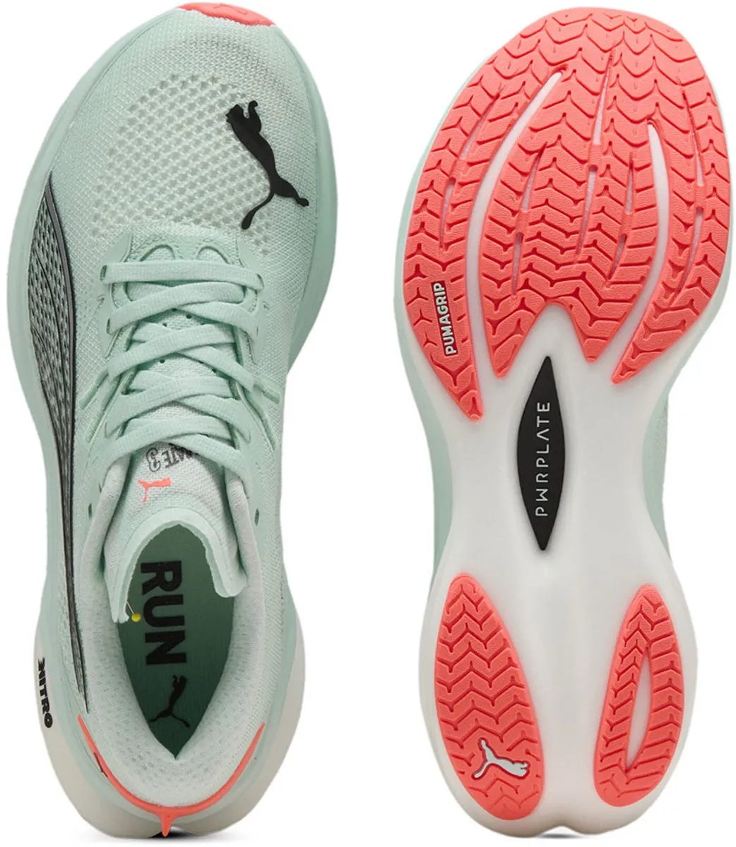 PUMA Deviate Nitro 3 Hardloopschoenen - EU 36 - Peaceful Blue/Glowing Red