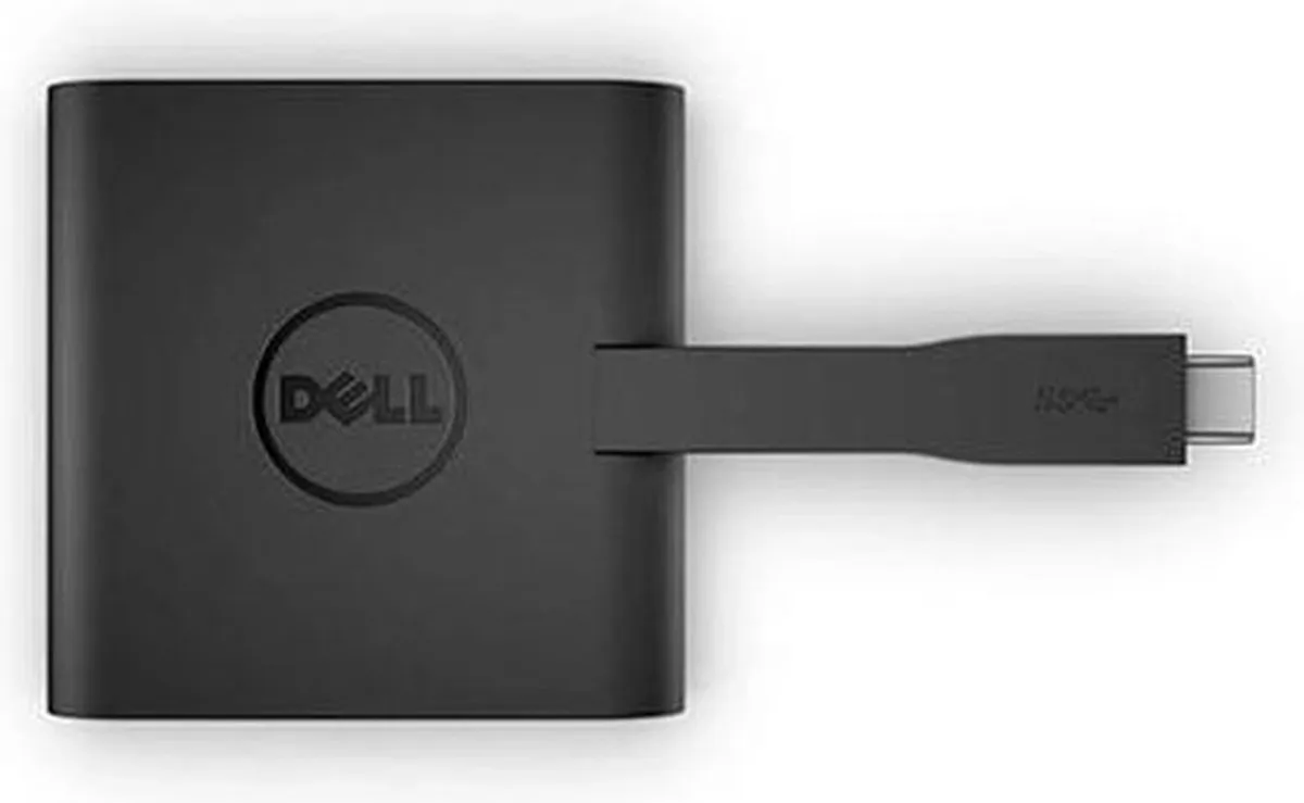 Dell YRPDK Tussenstuk USB-C naar HDMI/VGA/Ethernet/USB 3.0 - Zwart - afbeelding 2 van 3