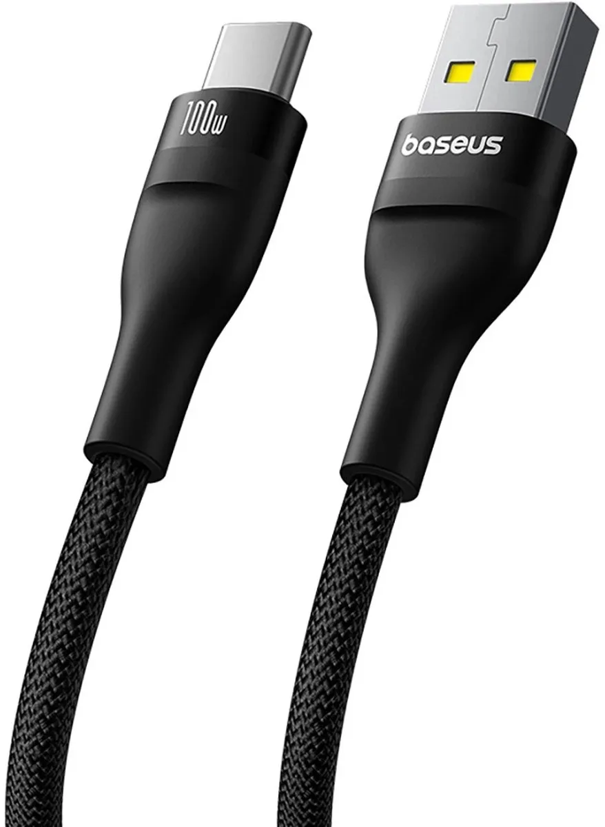 Baseus USB-C naar USB-A 100W Kabel 1m - Transparant
