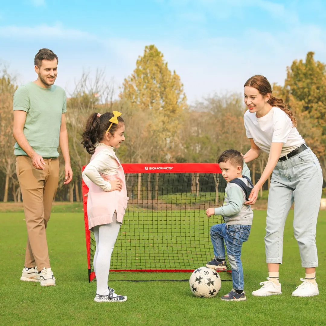 Songmics SZQ122R02 Voetbaldoelen Pop-up - 2 Stuks - Zwart