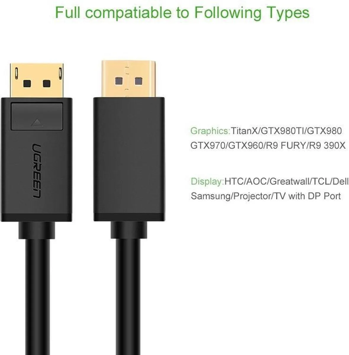 UGREEN UG202 DisplayPort Kabel 5m - Zwart