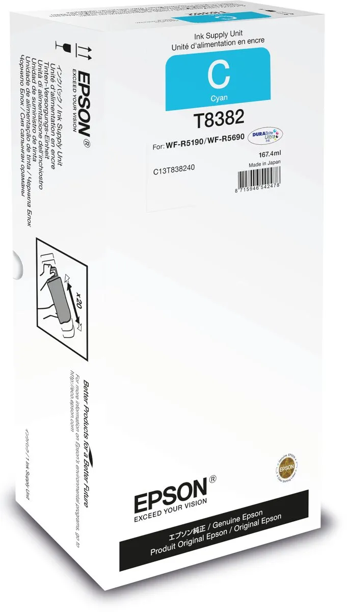 Epson WF-R5XXX C13T838240 Cyan Inktcartridge