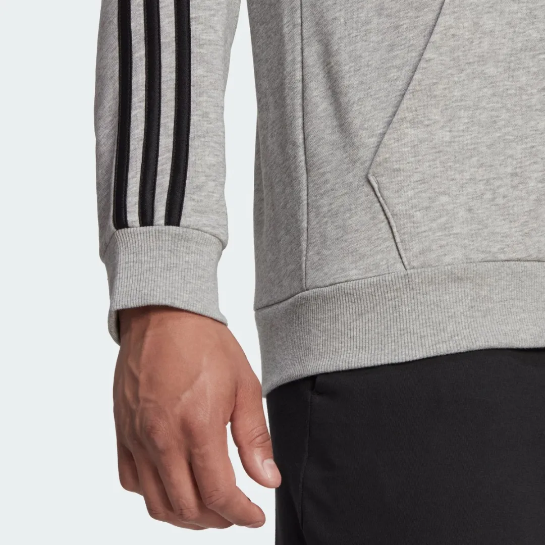 adidas Essentials French Terry 3-Stripes Ritshoodie GK9034 - Grijs
