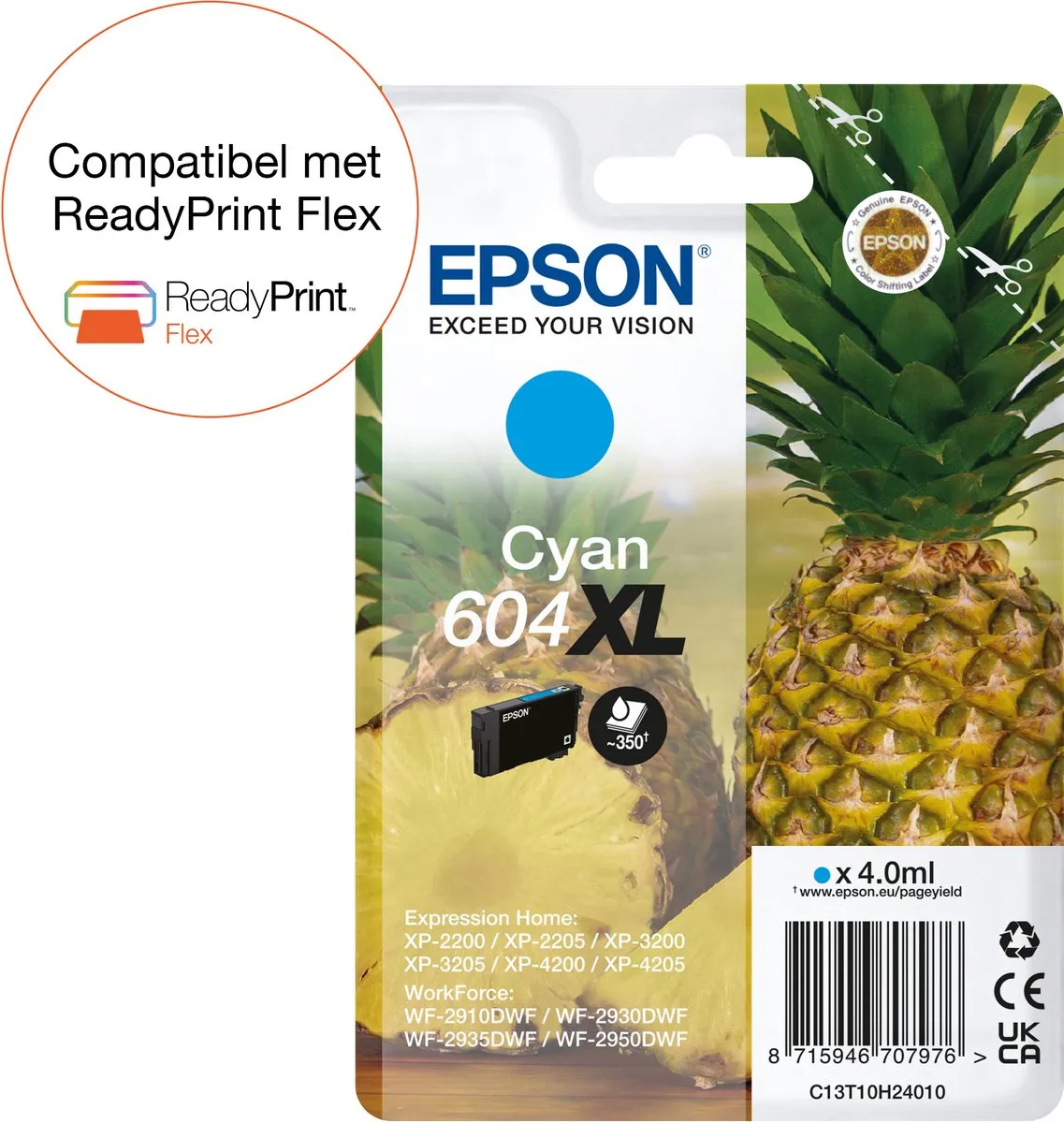 Epson 604XL Cyaan Inktcartridge - 350 Pagina's
