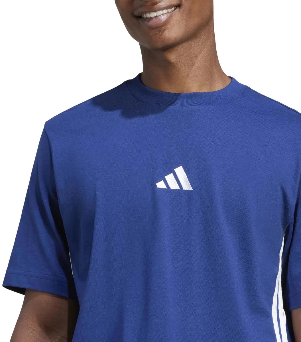 Adidas Essentials 3-Stripes Shirt Heren - Maat M - Blauw/Wit