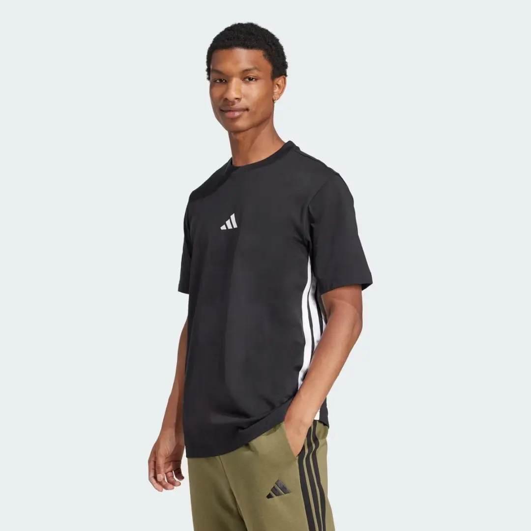 Adidas Essentials 3-Stripes Shirt Heren - Maat M - Blauw/Wit