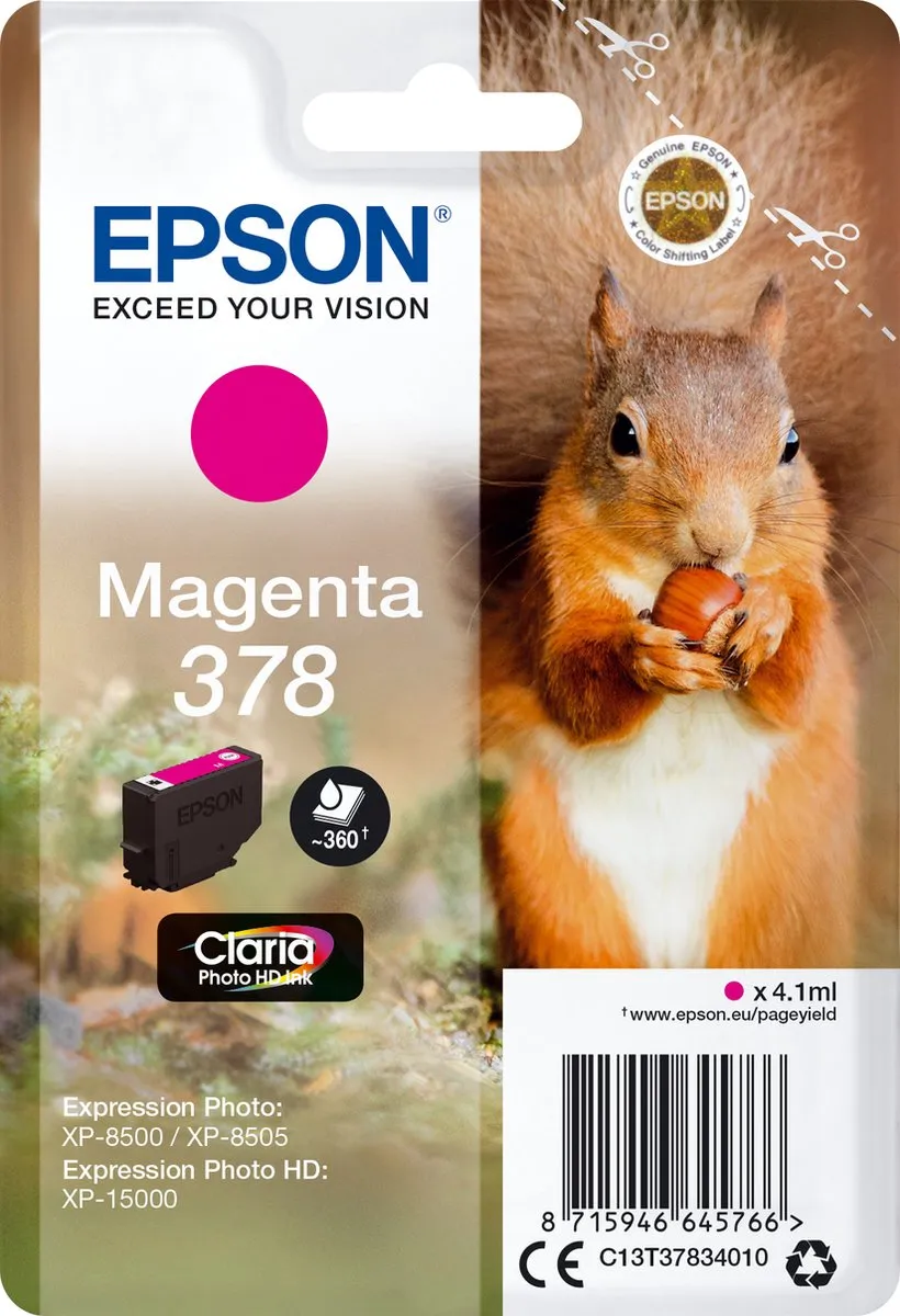 Epson C13T37834020 Magenta Inktcartridge - 360 pagina's