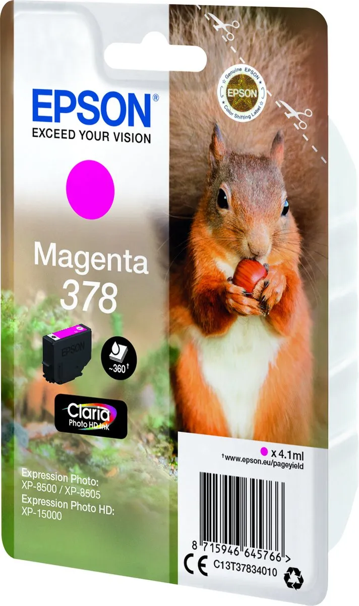Epson C13T37834020 Magenta Inktcartridge - 360 pagina's