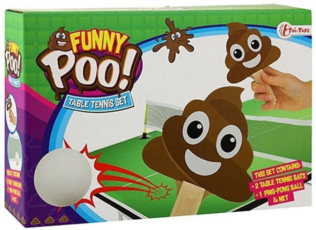 Toi-Toys Pingpongset Drollen 4-delig - Multicolor