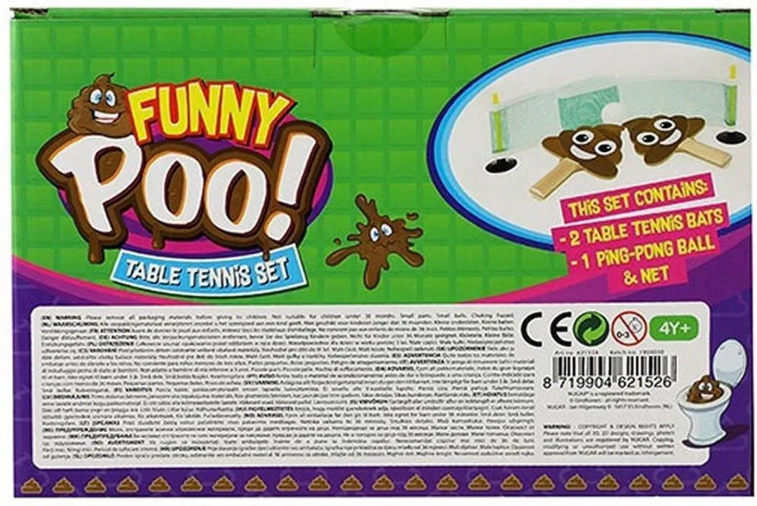 Toi-Toys Pingpongset Drollen 4-delig - Multicolor