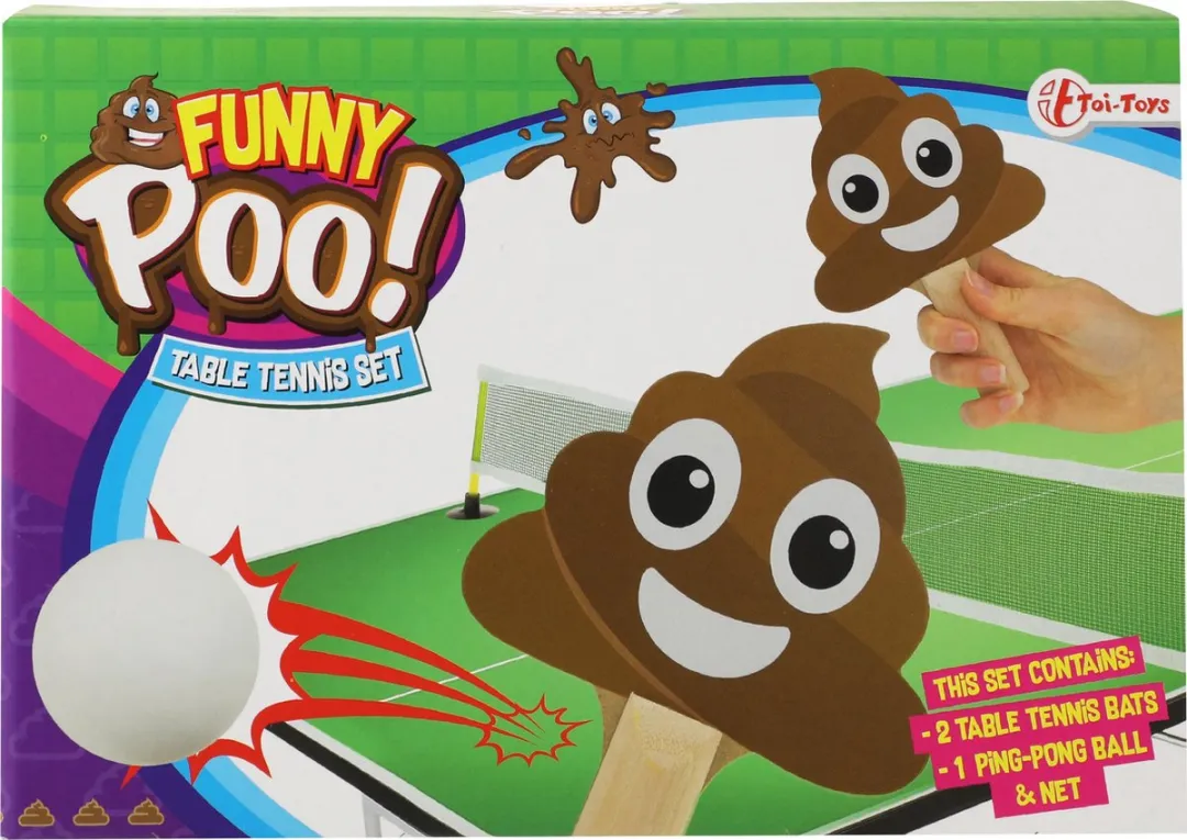 Toi-Toys Pingpongset Drollen 4-delig - Multicolor