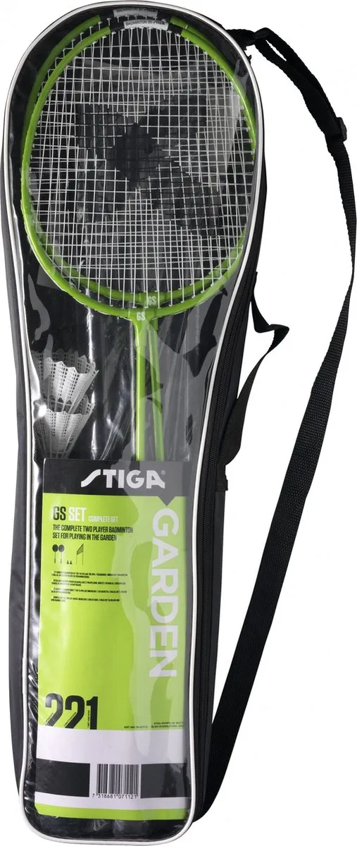 Stiga Complete Badminton Set Wit - 2 rackets, 2 shuttles