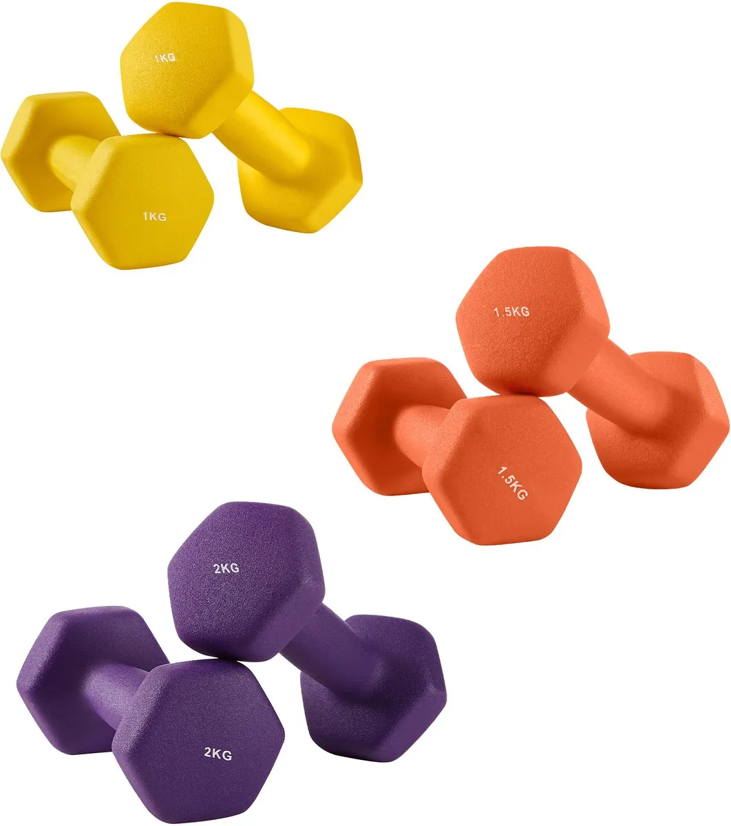 Songmics SYL69BK Dumbbellset 3 Paar - Antislip Neopreen - 6 Stuks - afbeelding 6 van 6