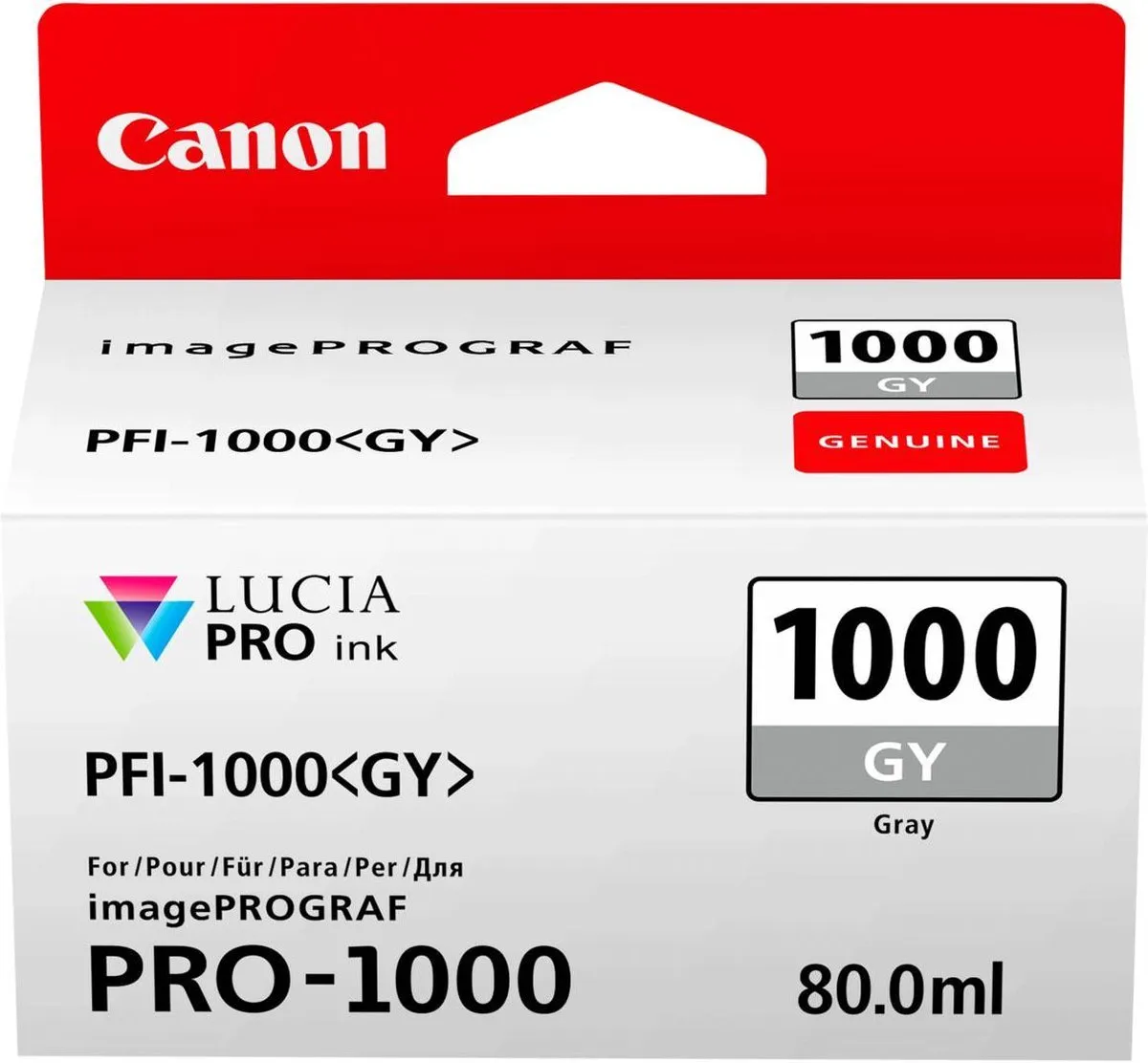 Canon PFI-1000 GY Inktcartridge Grijs 80ml