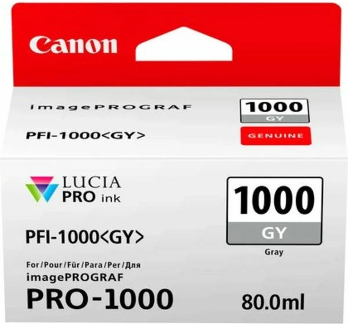 Canon PFI-1000 GY Inktcartridge Grijs 80ml